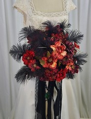 Deep Autumn Goth Faux Silk Bridal Bouquet