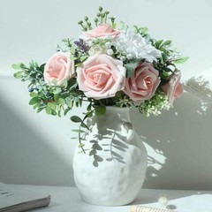 50/25 white Artificial Flower Real Looking Foam Roses Decoration DIY for Wedding