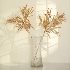 GOLD 2 Metallic 33″ Artificial Bamboo LEAVES Branches Faux Foliage Stems Party