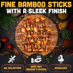 100 Pcs 16″ Bamboo Skewers – Long Bamboo Sticks for Flower Bouquet | 16 Inch