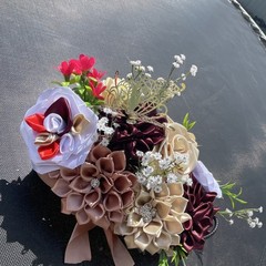 Artificial Silk Rose Wedding Bouquet Arrangement, Multicolor, Less Than 10