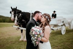 Pink Mauve Dusty Blue Succulent Cascade Bridal Bouquet Sola Wood Wedding Flowers
