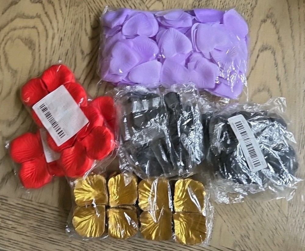 Rose Petal Lot Flower Petal Lot Faux Rose Petals Red Black Lavender Gold New