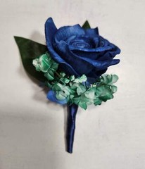Navy Blue Hunter Green Rose Calla Lily Sola Bridal Wedding Bouquet Accessories