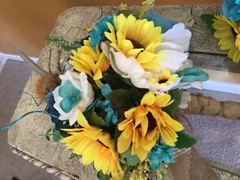 Sunflower wedding flowers package bridal bouquet decorations bouquets turquoise