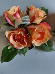 Hand Made wrist Corsage and boutonniere Set