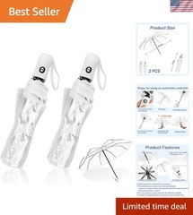 Elegant Clear Umbrella Set – 39.38″ Canopy, Lightweight & Perfect for Dating