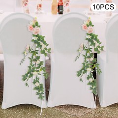 10 Pieces Wedding Chair DIY Decorations, Wedding Aisle Floral Artificial Flowers