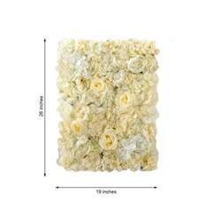 13 sq ft Champagne White Assorted Silk Flowers Wall Backdrop Panels Wedding SALE