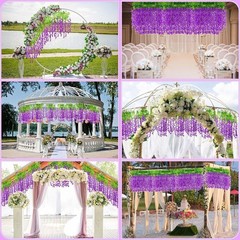 Dark Purple Wisteria Garland for Wedding Backdrop – HUGE 216pc Lot, 3.6ft