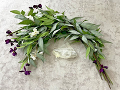Wedding/Party Faux Leafy Flower Stems (Purple & White) Decor!