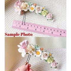 Hair Pins Paper Flowers Wedding Bridesmaids Hippies Boho Party (Set 2 pieces)