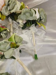 Pink, Cream, Green, Wedding Bouquet Set, Vintage Romantic Wedding Package