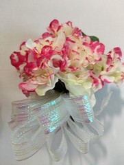 Hand Made wrist Corsage and boutonniere Set African violet blossoms