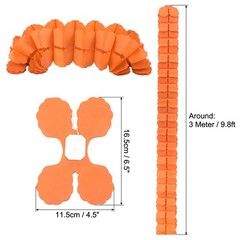 6Pcs 9.8ft Four-Leaf Paper Flower Garland Hanging Streamers Orange