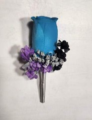 Purple Black Teal Silver Rose Calla Lily Bridal Wedding Bouquet Accessories