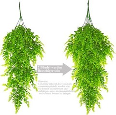 4Pcs Artificial Hanging Fern Plants FakeTrailing Foliage Flower Leaf Home Decor