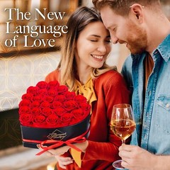 27 Preserved Roses in a Heart Box – Flowers Forever Valentine’s Day, Roses Forev
