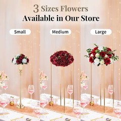 NUPTIO Flower Wedding Centrepieces for Tables – 6 Pcs 9.5in Diameter Burgundy…