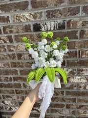 Handmade Pipecleaner Wedding Bouquet & Buttonhole – Lily of the Valley Set