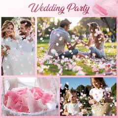 300 PCS Real Pink White Rose Flower Petals Confetti for Wedding Flower Girl