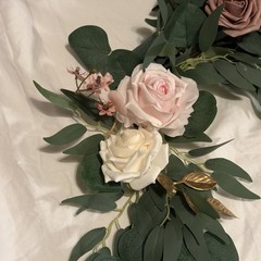 LING’S MOMENT WEDDING GARLAND 9ft, Dusty Rose, Cream, White, Pastel Pink, Gold