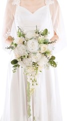 12 Inch Cascade Wedding Bouquets Bride Fall Burnt Orange Cascading Bridal
