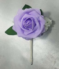 Lavender Ivory Rose Eucalyptus Faux Foam Bridal Wedding Bouquet Accessories