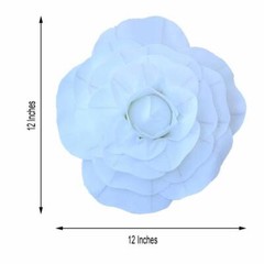 4 pcs 12″ White Artificial Large Roses Flowers Wall Backdrop Party Wedding