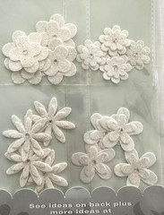 Celebrations Sparkle Paper Flowers by Petaloo Double Delight Wedding White 16 pc