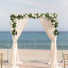 2 Pack Artificial Rose Vine Each 6.5FT Fake Rose Garland Hanging Flower Cream