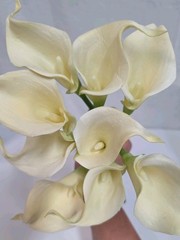 Vintage Real Touch White Calla Lily Bunch Of 8 Ashland Classic Tradition 15 Inch