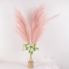 3 DUSTY ROSE 44″ ARTIFICIAL Pampas Grass SPRAYS Faux Plant STEMS Party