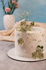 Roses Artificial Flowers,60pcs Mini Glitter Flowers 1.57in Fake Roses with Gold
