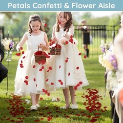 600 Pcs Realistic Red Rose Petals for Wedding Decor, Centerpieces, Aisle & Flowe