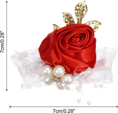 Wrist Corsage Artificial Flower Bracelets Pack of 1 Rose Wrist Bride Groom Decor