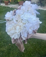 Wedding Bouquet Unique Bridal bouquet W/Birds Nest 🪺 Roses, Satin