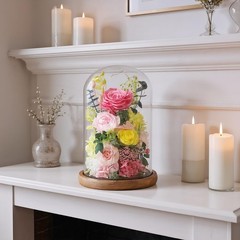 lovenfold Flowers for Delivery Preserved Rose in Glass Pink-spring