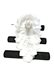 Deluxe Silver & Crystal Satin Bridal Bouquet