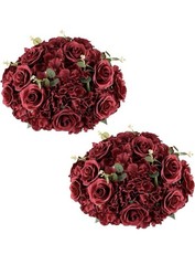 Nuptio Flower Wedding Centrepieces for Tables: 2 Pcs Burgundy Artificial Flower