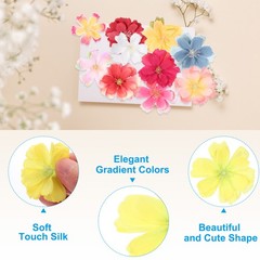 100Pcs Fake Silk Flower Heads Artificial Cherry Blossom Wedding Yellow