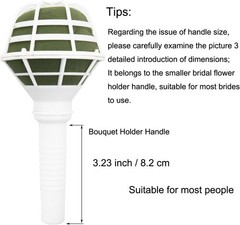 Bridal Wedding Bouquet Holder Decoration Flower Foam Handle, Box of 2