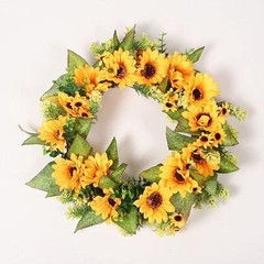 2 Pcs Artificial Sunflower Garland,Sunflower Vine with Leaves,Hanging Garland