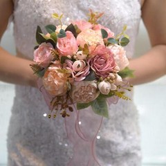 Bride Bridesmaid Wedding Bouquet,Artificial Flowers Elegant Artificial Romantic