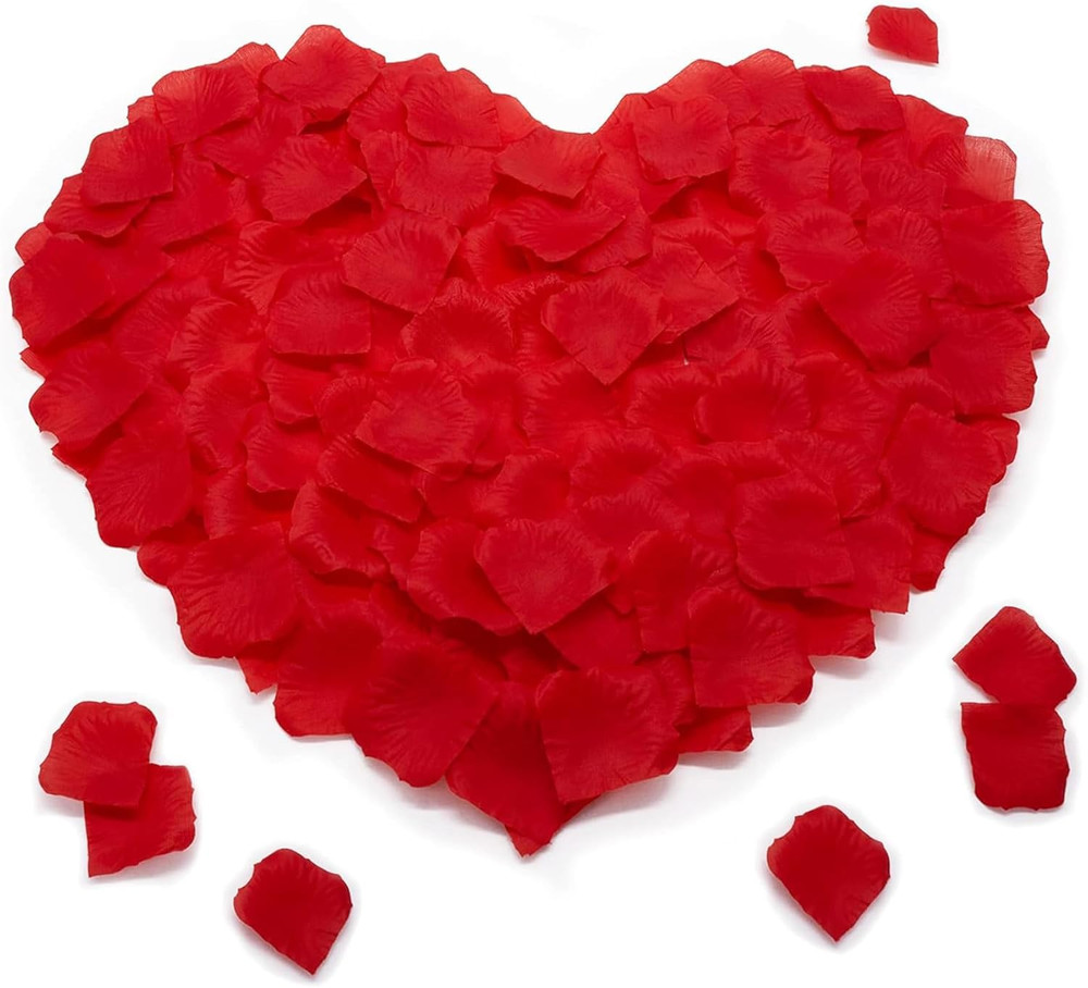1200PCS Rose Petals for Bedroom -Artificial Roses Red Petal- Marry Me, Valentine