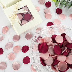 Whaline 300 Pcs Silk Rose Petals Burgundy Maroon Flower Petals with Gift Box Art