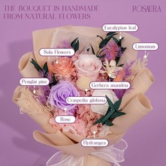 Rosaura Preserved Flowers Bouquets (Pink) Pink