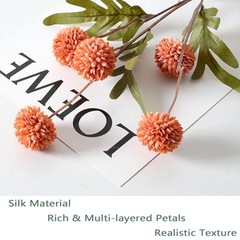 10pcs Faux Kiku Flowers, 5 Heads Each Stem & 4 Branches Eucalyptus Mixed Color