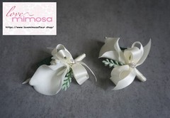 Wrist Corsage Ivory Calla Lily Ivory Ribbon Corsage Wedding Flower Accessories