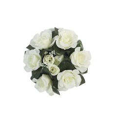 4 Ivory CANDLE RINGS with SILK ROSES Wedding Flowers for Centerpieces